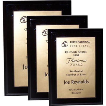 PLQ175BG Black Gold Timber Plaque