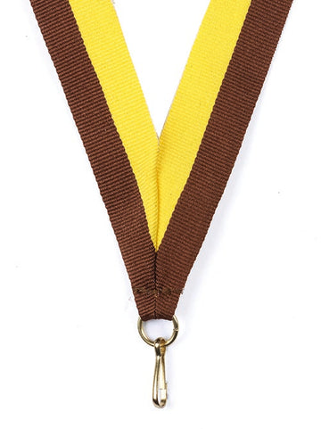 KK27 Yellow-Dark Brown Medal Ribbon