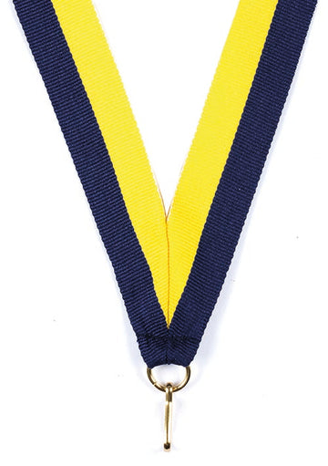 KK33 Yellow-Navy Blue Medal Ribbon