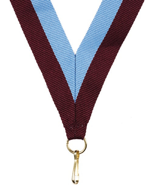 KK35 Maroon-Sky Blue Medal Ribbon - RECOGNIZEME Trophies and Medals