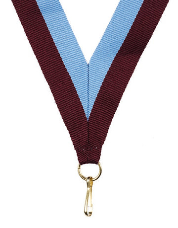 KK35 Maroon-Sky Blue Medal Ribbon
